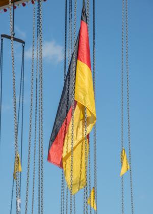 国旗, 德国, 黑色, 红色, 黄金, 旋转木马, kettenkarusell