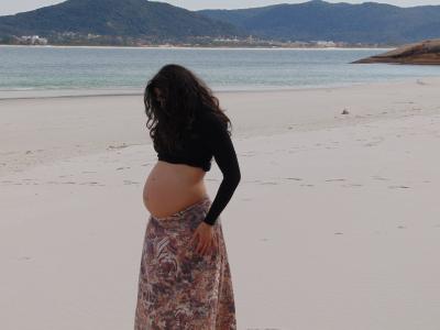 怀孕的女人, 海滩, mar, 妇女, 海, 人, 自然