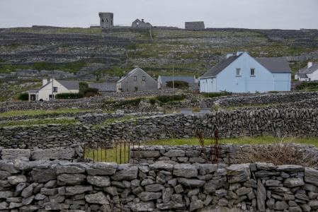 爱尔兰, 阿兰群岛, inisheer, 村庄, 石头, 栅栏, 老