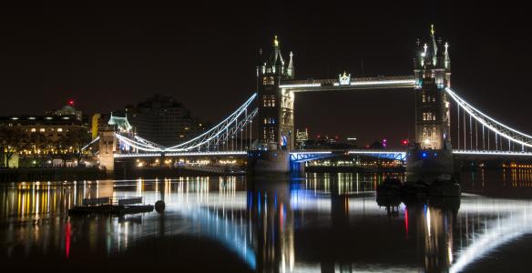 伦敦桥, 晚上, 伦敦, 桥梁, 英格兰, 河, 建筑