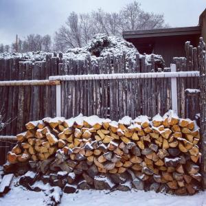 木材, 雪, 木头堆, 栅栏, 冬天, 户外, 感冒