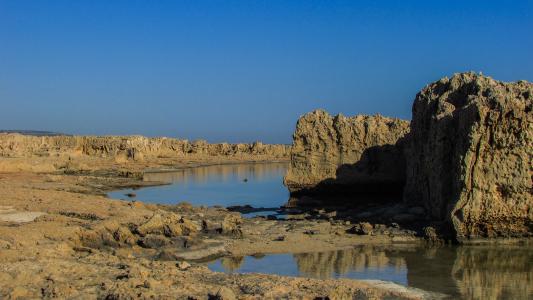 塞浦路斯, 阿依纳帕, makronissos, 岩层, 反思, 水