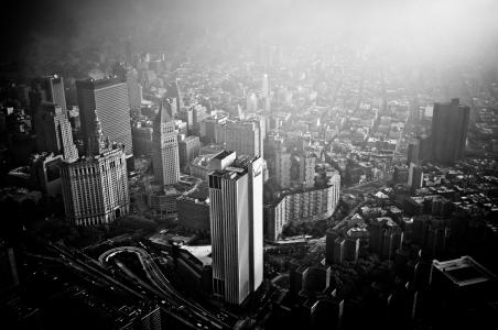 建筑, 建筑, 城市景观, 黑色和白色, 城市, 摩天大楼, 市中心