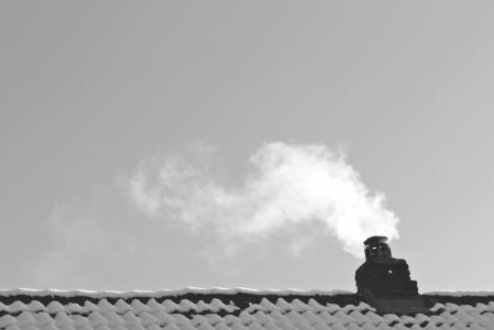 屋顶, 吸烟, 冬天, 能耗, 冬天的时候, 首页, 烟囱