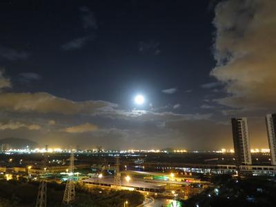 月亮, 云计算, 夜晚的天空, 城市