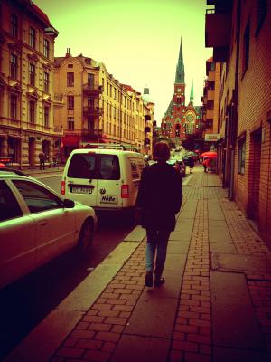 哥德堡, 教会, oscar 弗雷德里克, 罐顶, 步行, 瑞典, 城市