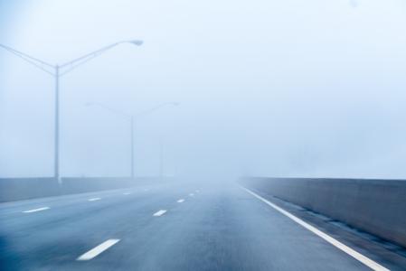 灰色, 混凝土, 道路, 雾, 运输, 前进的道路, 户外