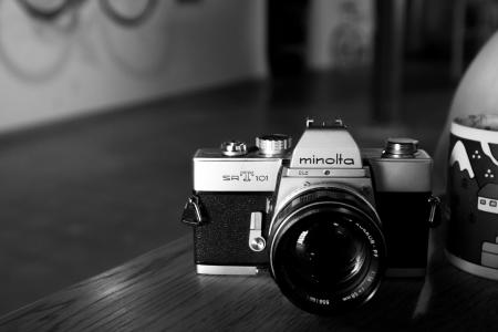 美能达, 相机, 摄影, 镜头, 单反相机, 黑色和白色, 相机-摄影器材