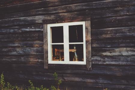 木制, 墙上, 窗口, 房子, 木材-材料, 老, 建筑