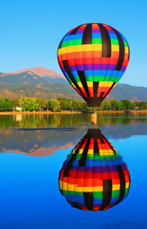 反思, 长矛峰顶, 山, 科罗拉多州, 纪念公园, 气球, 冒险