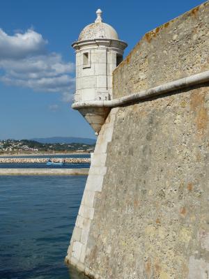 城堡, 堡垒, 墙上, 前景, 拉各斯, 阿尔加维, 葡萄牙