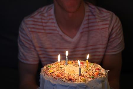 生日, 蛋糕, 蜡烛, 庆祝, 多彩, 色彩缤纷, 甜点