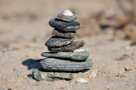 海滩, 石头, 贝壳, 沙子, 海, 小志, 鹅卵石