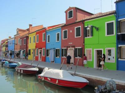 房屋, 彩色, 布拉诺岛, 威尼斯, 意大利, 通道, 水