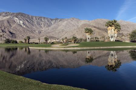 高尔夫球场, 水功能, 沙漠, 印度峡谷高尔夫度假村, 棕榈泉, 加利福尼亚州, 美国