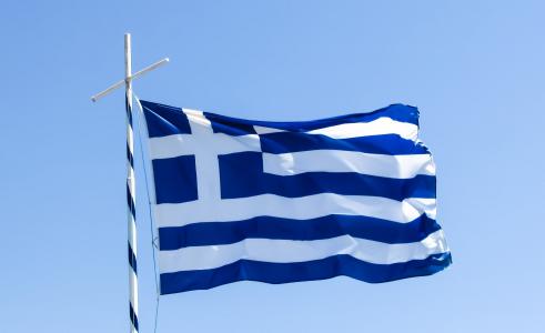 希腊, 国家, 国家, 希腊语, 国旗, 挥舞着, 欧洲
