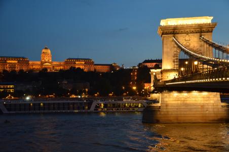 布达佩斯, 多瑙河, 晚上, 河, 建筑, 城市, 匈牙利