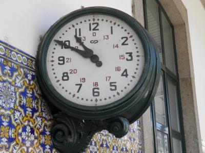车站时钟, 铁路, 杜罗河, 葡萄牙, 欧洲, 时钟, azulejo