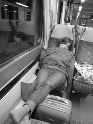 睡眠, 男子, 火车, 平静, 休息