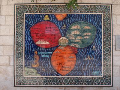 耶路撒冷, 艺术, 中心, 世界, 地图, 世界地图, 以色列