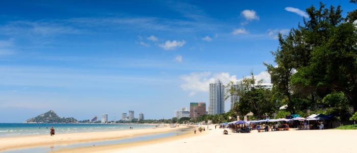 泰国, 海滩, 云彩, 海, 水边缘, 美丽, 摩天大楼