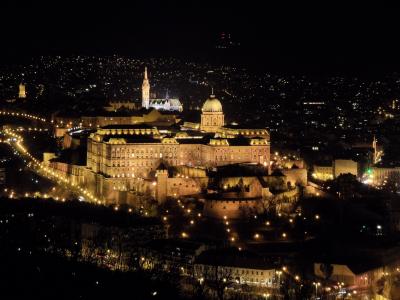 布达佩斯, 城市的夜晚, 城堡, 晚上, 光, 城市景观, 建筑