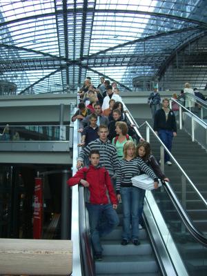 自动扶梯, 向下, 柏林, 中央车站, 玻璃屋顶