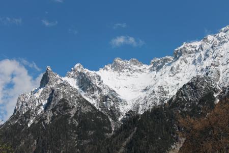 karwendel, 巴法力亚阿尔卑斯, 四尖, 山, 高山, 雪, 春天