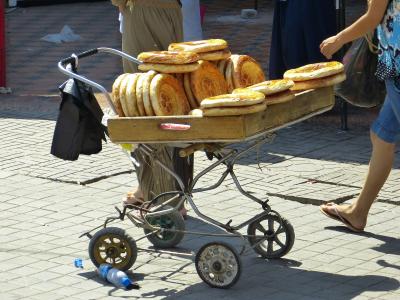 面包, 平的面包, 食品, 面包券, 乌兹别克斯坦, 吃, 烘烤