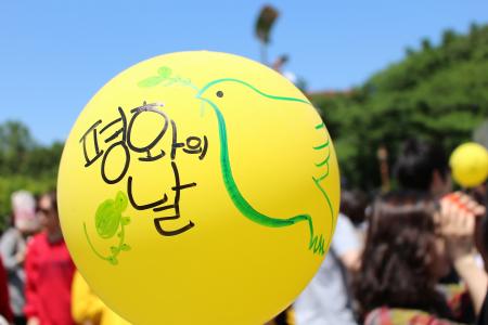 和平, 气球, 黄色, 鸽子