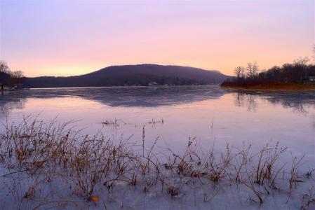 冰, 湖, 山, 冬天, 感冒, 自然, 景观
