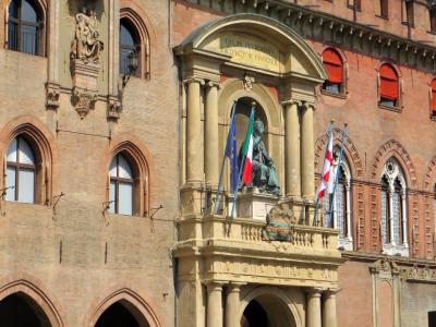 意大利, 波洛尼亚, majorises 广场, 阳台, 市政厅, 建筑, 欧洲
