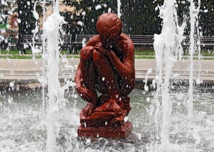 雕像, 水, 喷泉, 捷克狄祖维斯