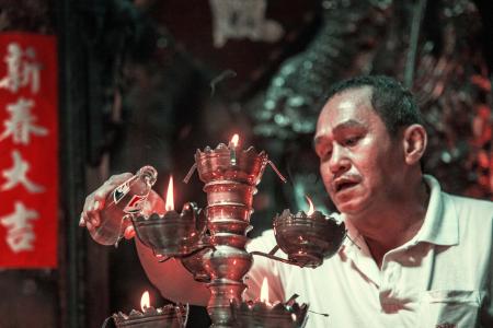 男子, 蜡烛, 越南, 宗教, 仪式