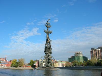 彼得大帝, 雕像, 莫斯科河, 俄罗斯, 建筑, 著名的地方, 河