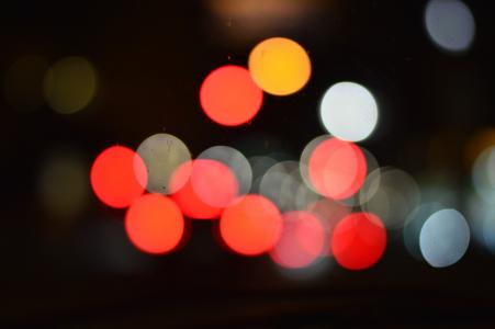 灯, 车头灯, 艺术, 离焦, 晚上, 摘要, 背景