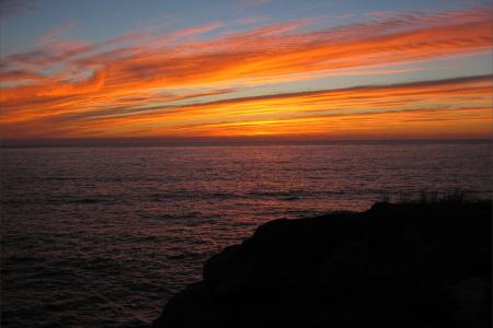 日落, 海洋, 天空, 橙色, 云彩, 圣地亚哥, 海