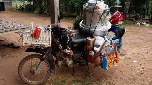 老挝, 摩托车, 亚洲, 运输, 东南, 摩托车, 存储