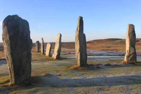 callanish, 站立的石头, 苏格兰, 石柱, 巨, 著名的地方, 古代