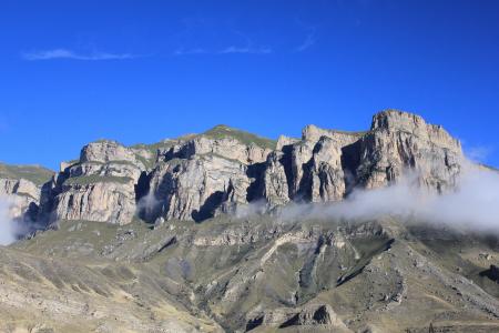山, 高加索地区, 云彩, 岩石