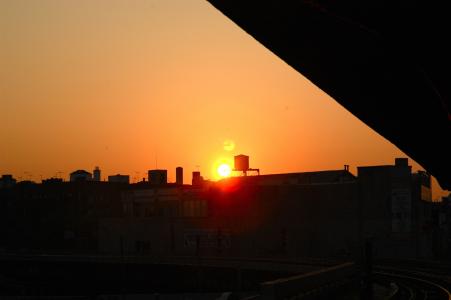 日落, 布鲁克林, 纽约, 水塔, 黄昏, 城市景观, 建筑