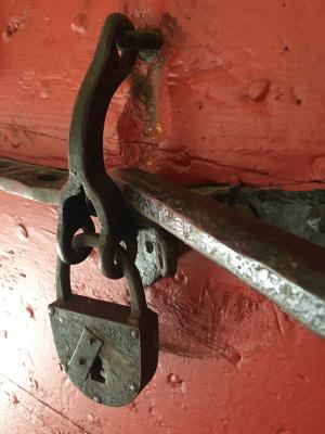 锁, 古代, 铁, 螺栓, 木材, 锈, 老