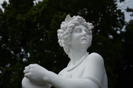 雕像, 大理石, 雕塑, 女人, 白色, 花园, 脸上