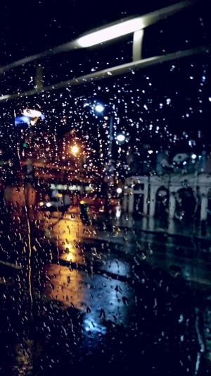 晚上, 雨, 窗口, 滴眼液, 灯