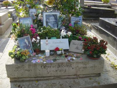 gainsbourg 墓, 蒙帕纳斯公墓, 巴黎, 法国, 真名卢西恩金斯伯格, 歌手歌曲作者, 编剧