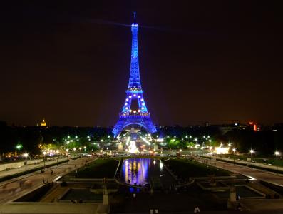 巴黎, 法国, 天空, 晚上, 晚上, 灯, 照明