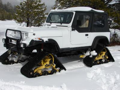 雪猫, snowtracks, 雪, 感冒, 汽车, 车辆, 吉普车