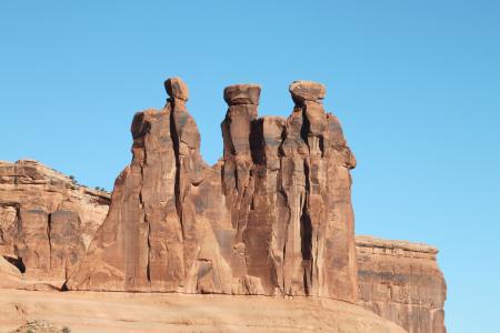 三位女士, 拱门, 犹他州, 国家公园, 户外, 岩石, 景观