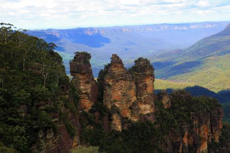 澳大利亚, 森林, 三姐妹, 岩石, 景观, 电缆车, 自然