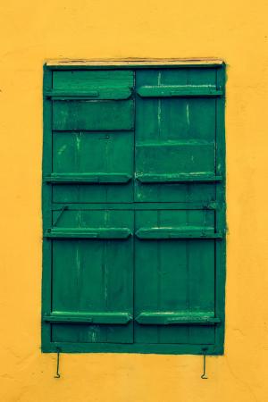 塞浦路斯, 帕拉利姆尼, 老房子, 窗口, 年龄, 木制, 绿色